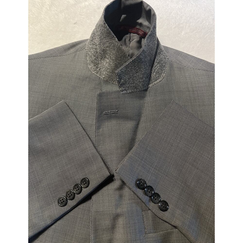 Hart Schaffner Marx 3 Piece Suit 44L 38x29.5 Chicago Fit Gray Birdseye Note - Picture 12 of 15